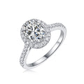 Audrey Oval-Cut Moissanite Halo Ring in Sterling Silver