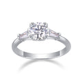 Goddess 1 Carat Moissanite Three-Stone Ring in Sterling Silver