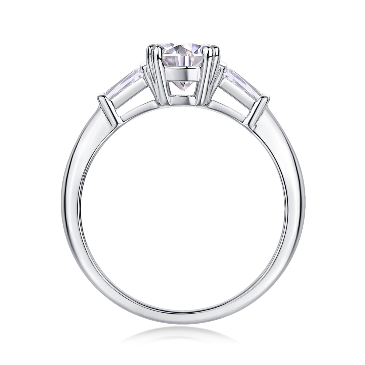 Goddess 1 Carat Moissanite Three-Stone Ring in Sterling Silver