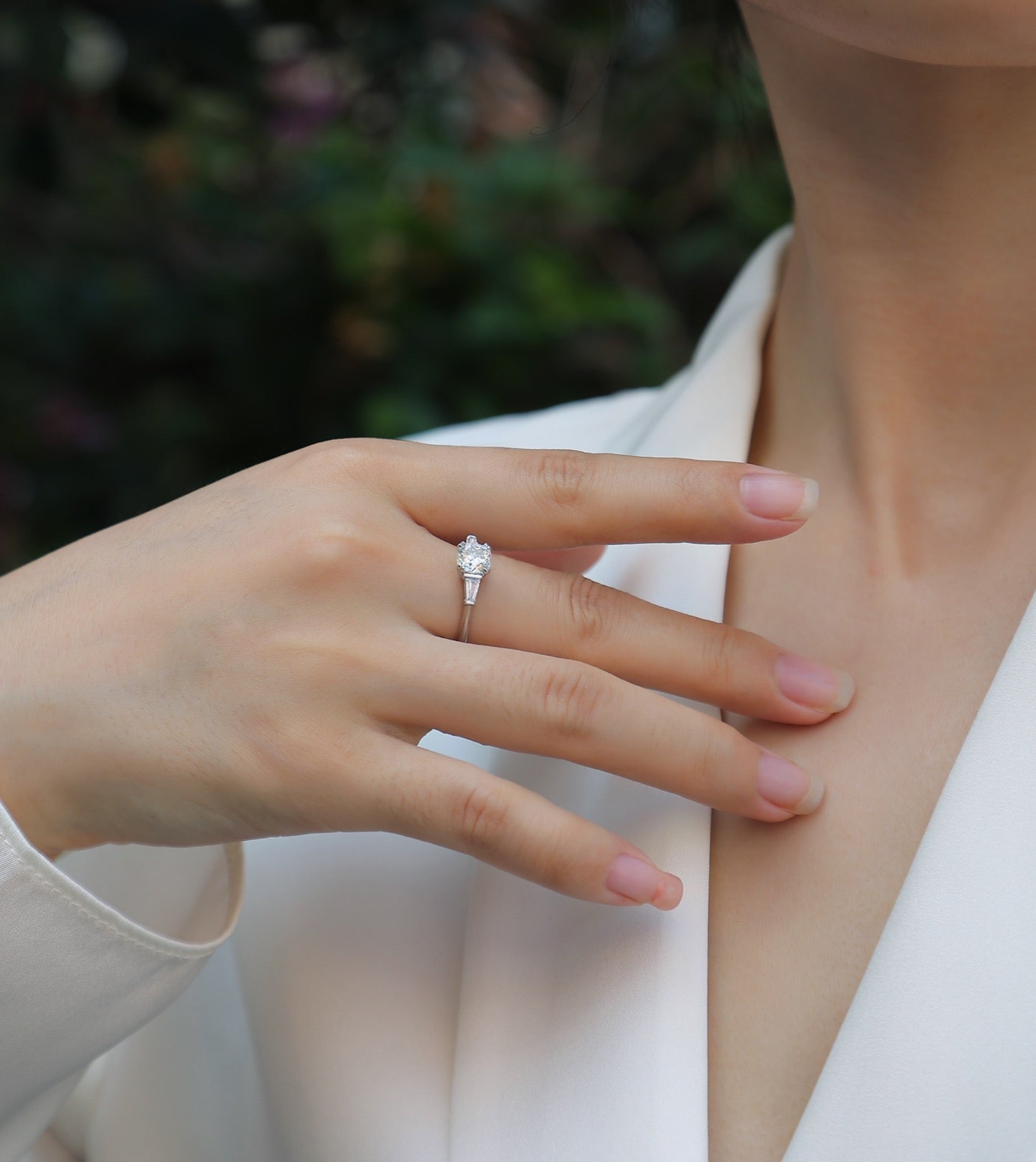 Destiny Cushion-Cut Moissanite Three-Stone Ring in Sterling Silver
