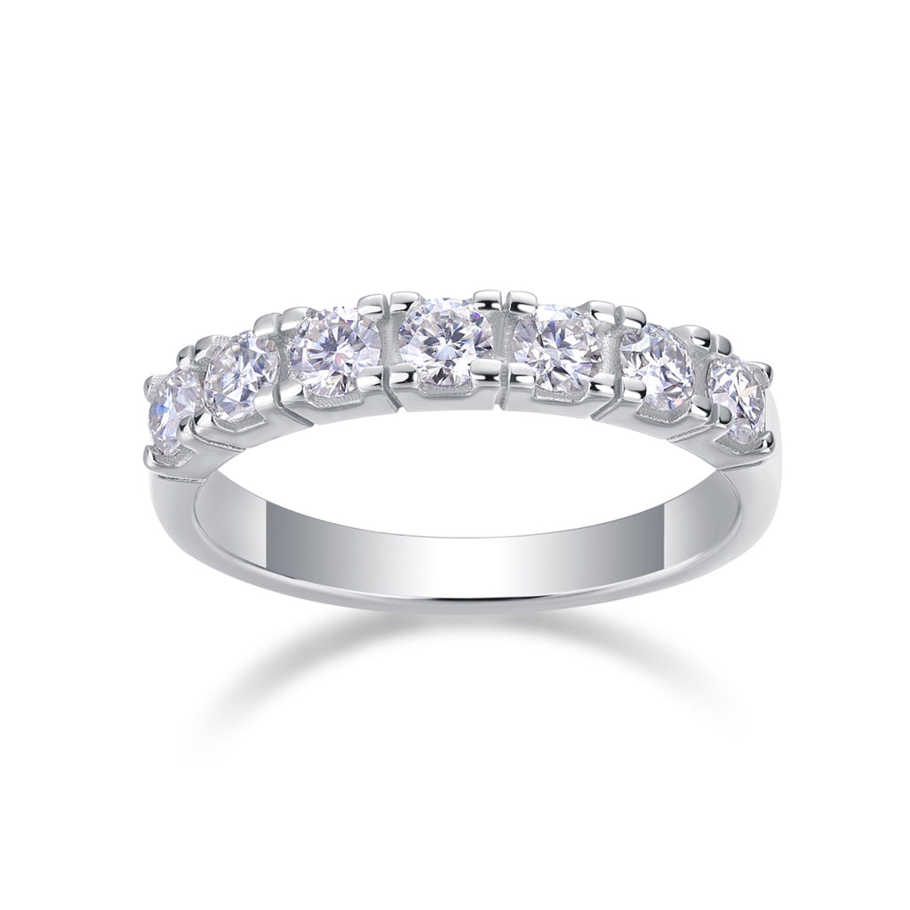 Lucky Seven Moissanite Five-Stone Ring in Sterling Silver
