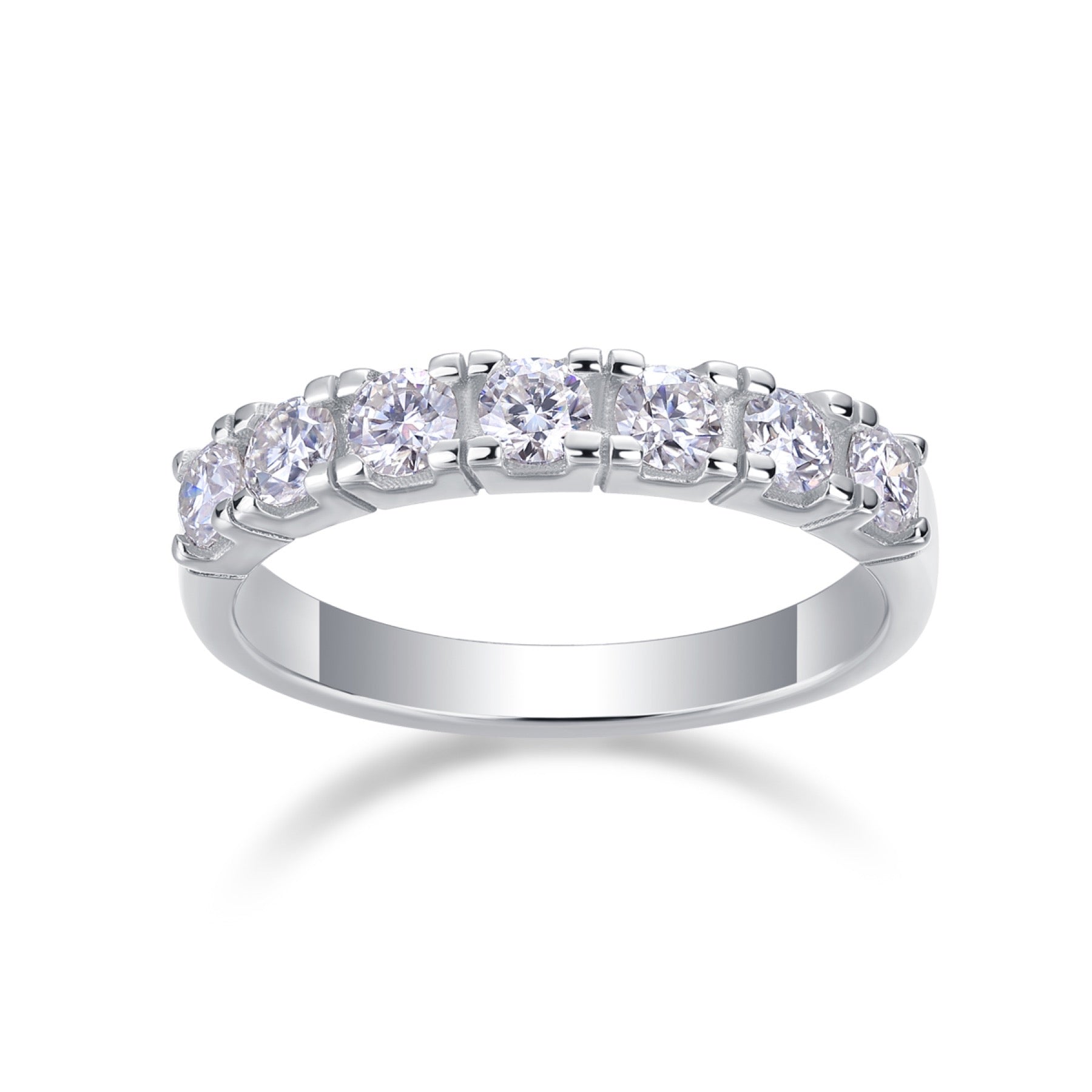 Lucky Seven Moissanite Five-Stone Ring in Sterling Silver