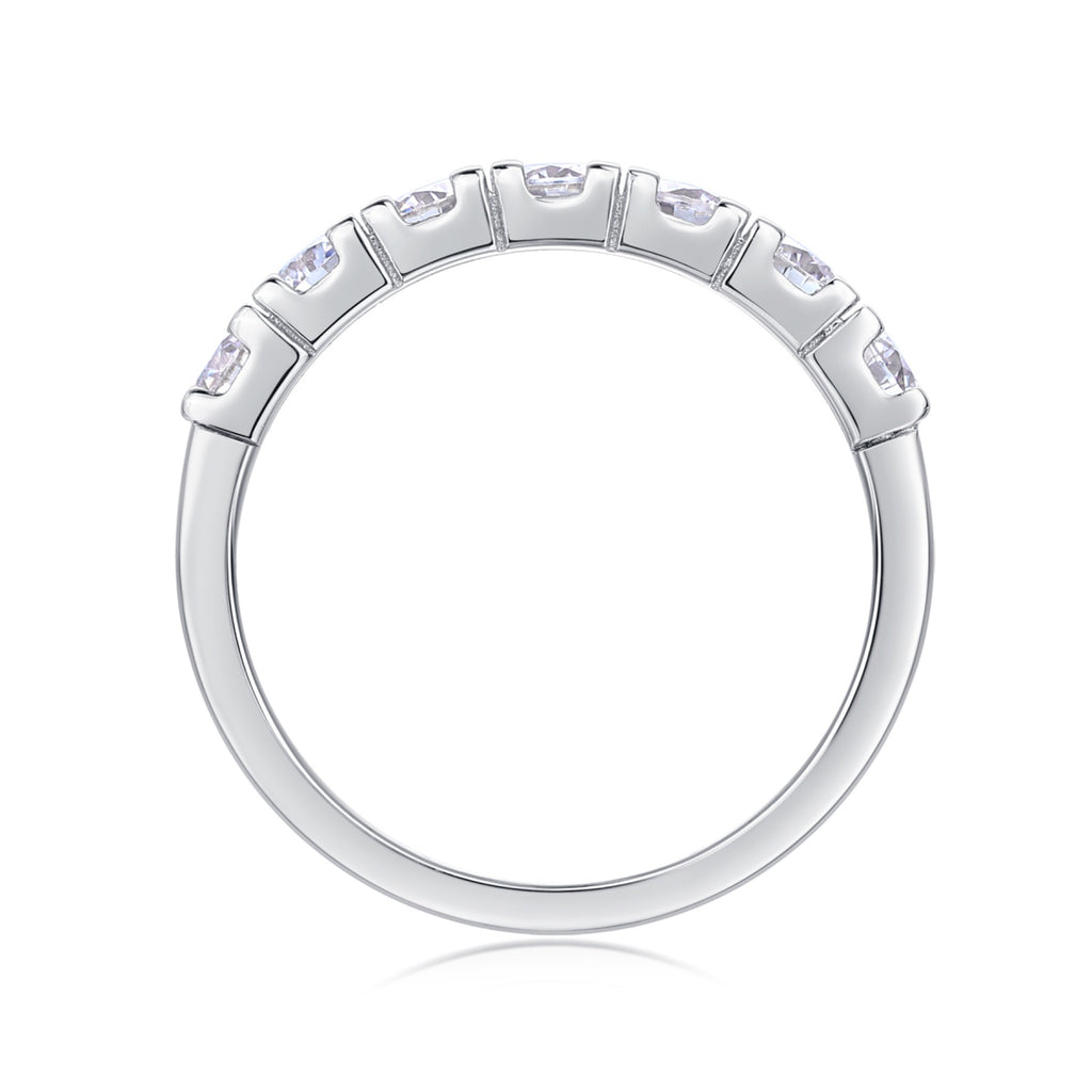 Lucky Seven Moissanite Five-Stone Ring in Sterling Silver