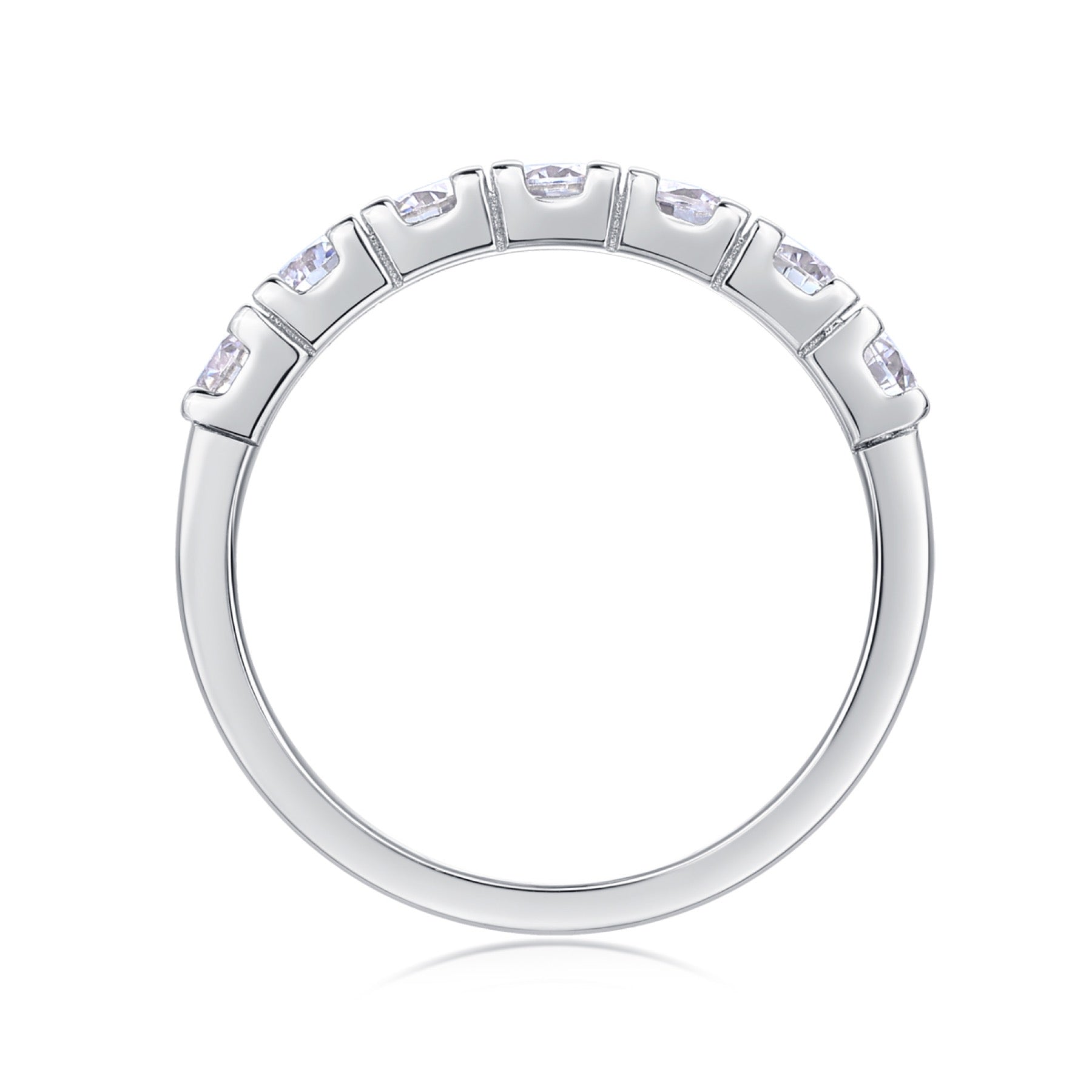 Lucky Seven Moissanite Five-Stone Ring in Sterling Silver