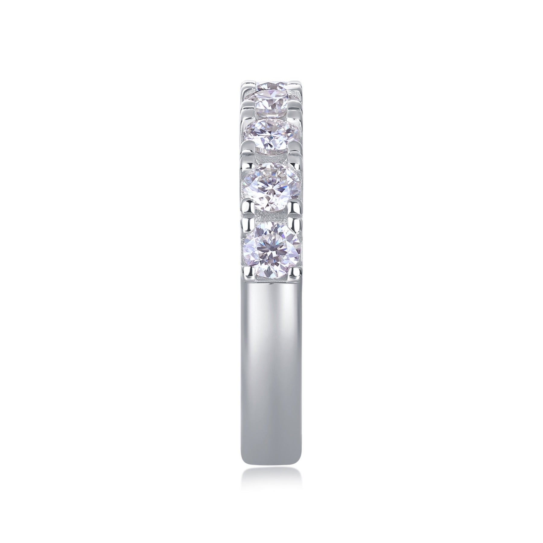 Lucky Seven Moissanite Five-Stone Ring in Sterling Silver