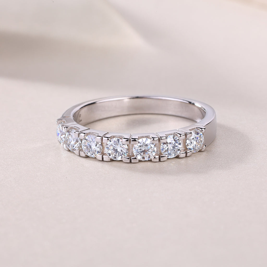 Lucky Seven Moissanite Five-Stone Ring in Sterling Silver