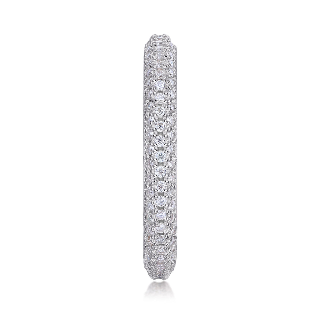 Mr. Right Moissanite Eternity Band Ring in Sterling Silver
