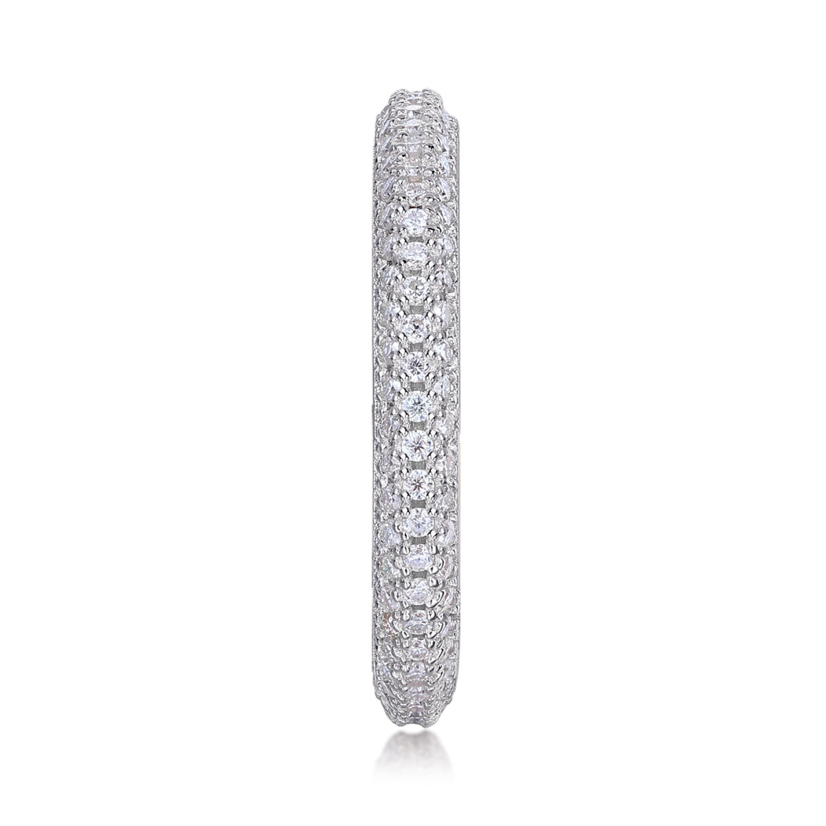 Mr. Right Moissanite Eternity Band Ring in Sterling Silver