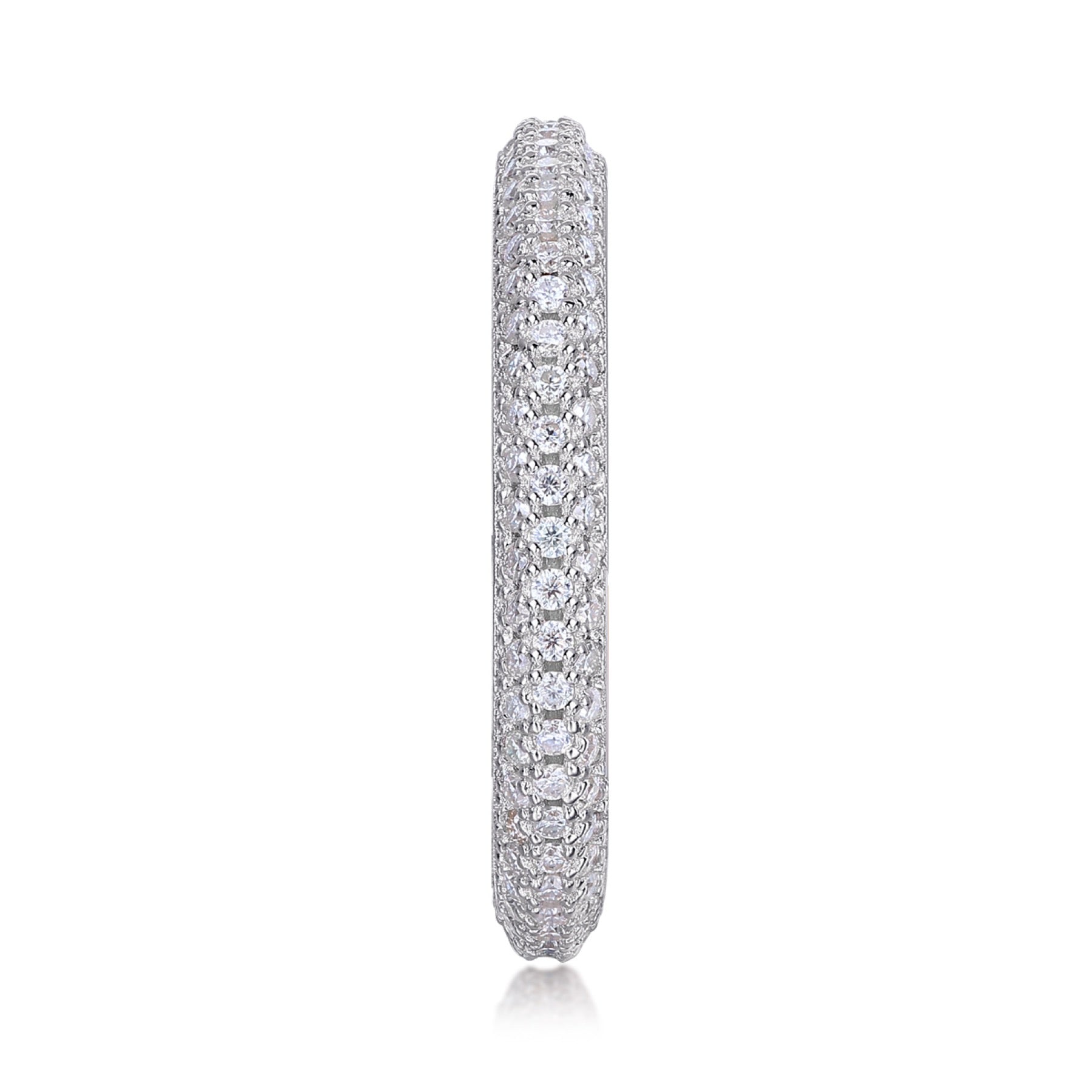 Mr. Right Moissanite Eternity Band Ring in Sterling Silver