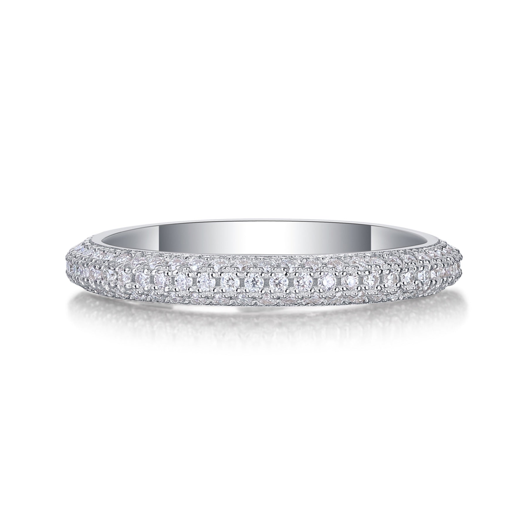 Mr. Right Moissanite Eternity Band Ring in Sterling Silver