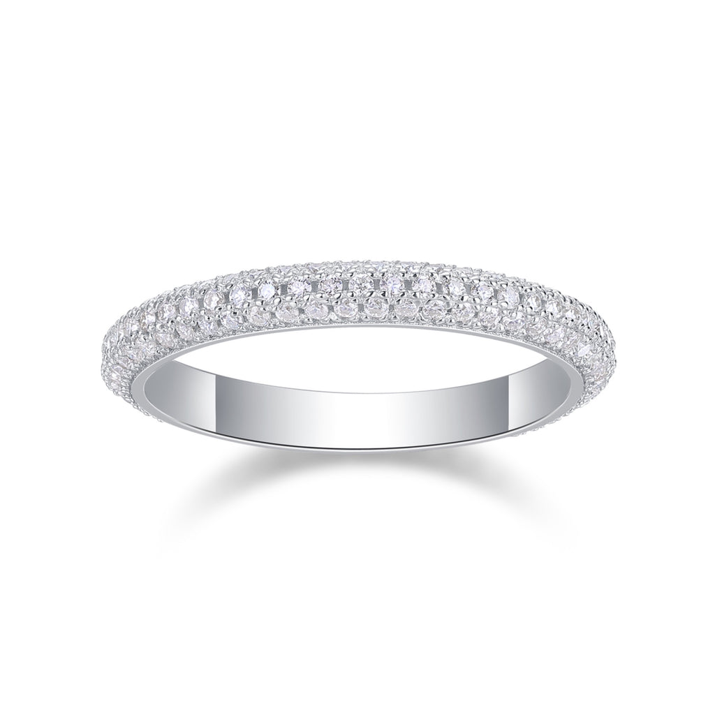 Mr. Right Moissanite Eternity Band Ring in Sterling Silver
