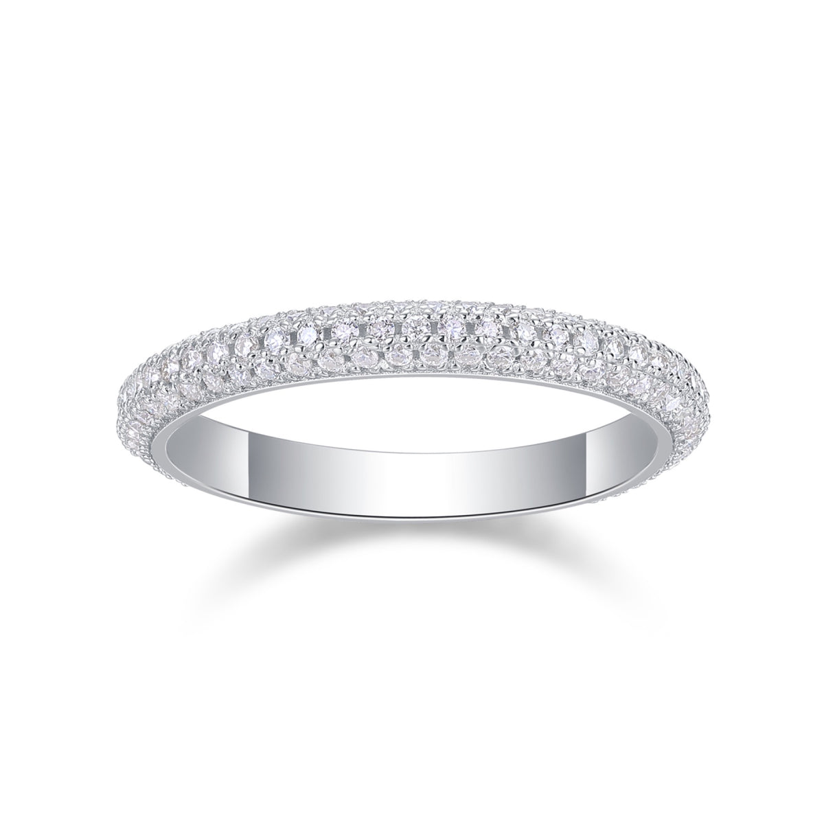 Mr. Right Moissanite Eternity Band Ring in Sterling Silver