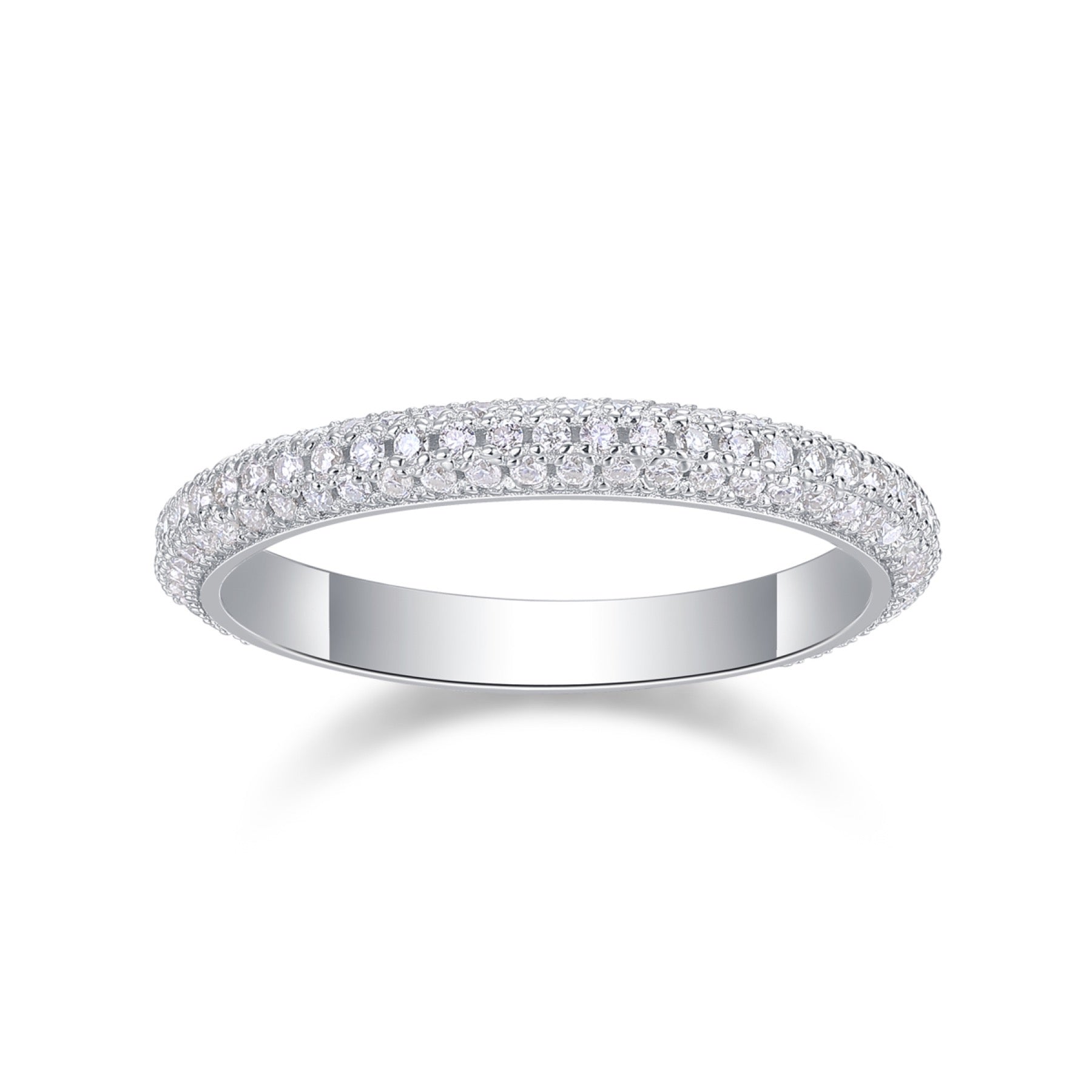 Mr. Right Moissanite Eternity Band Ring in Sterling Silver