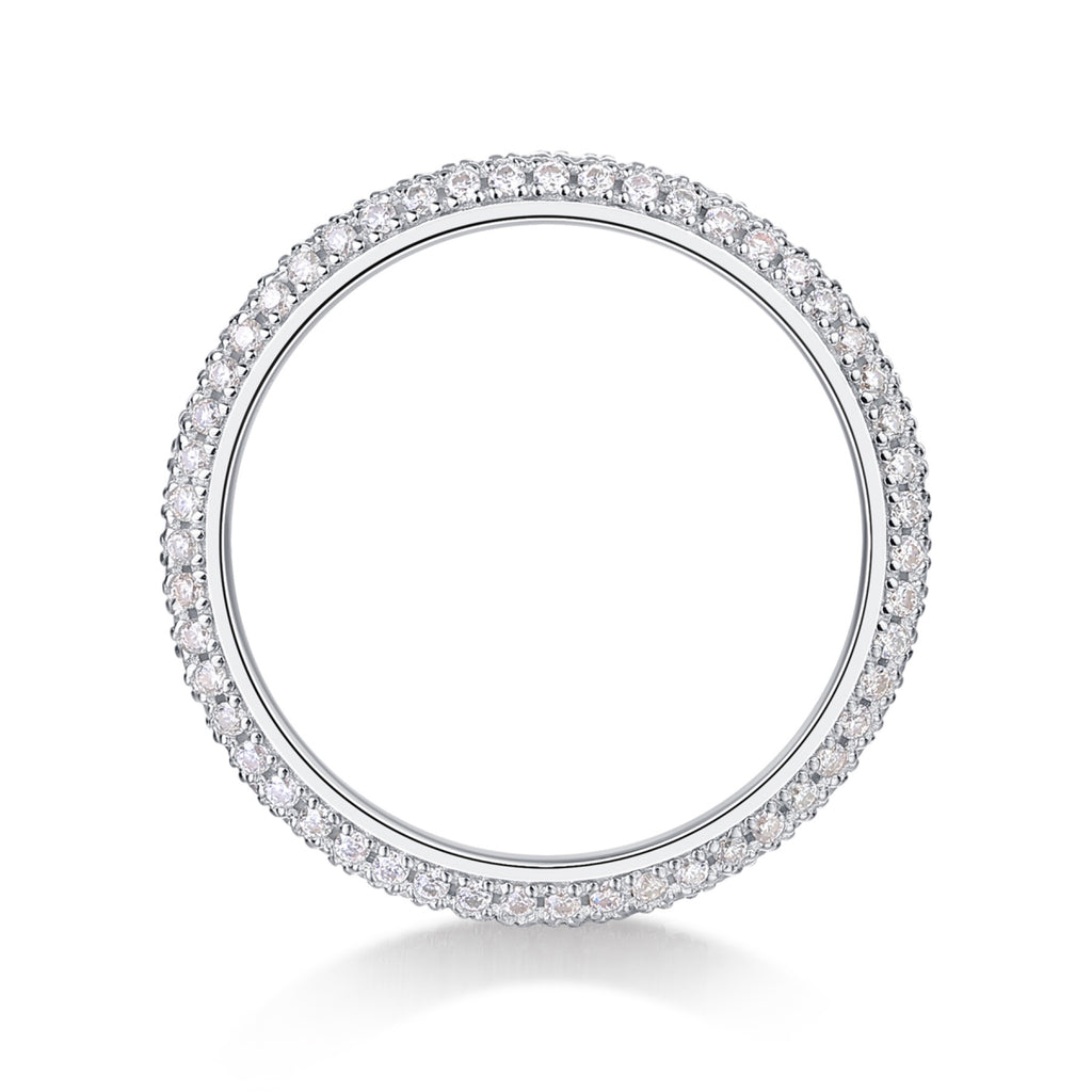 Mr. Right Moissanite Eternity Band Ring in Sterling Silver