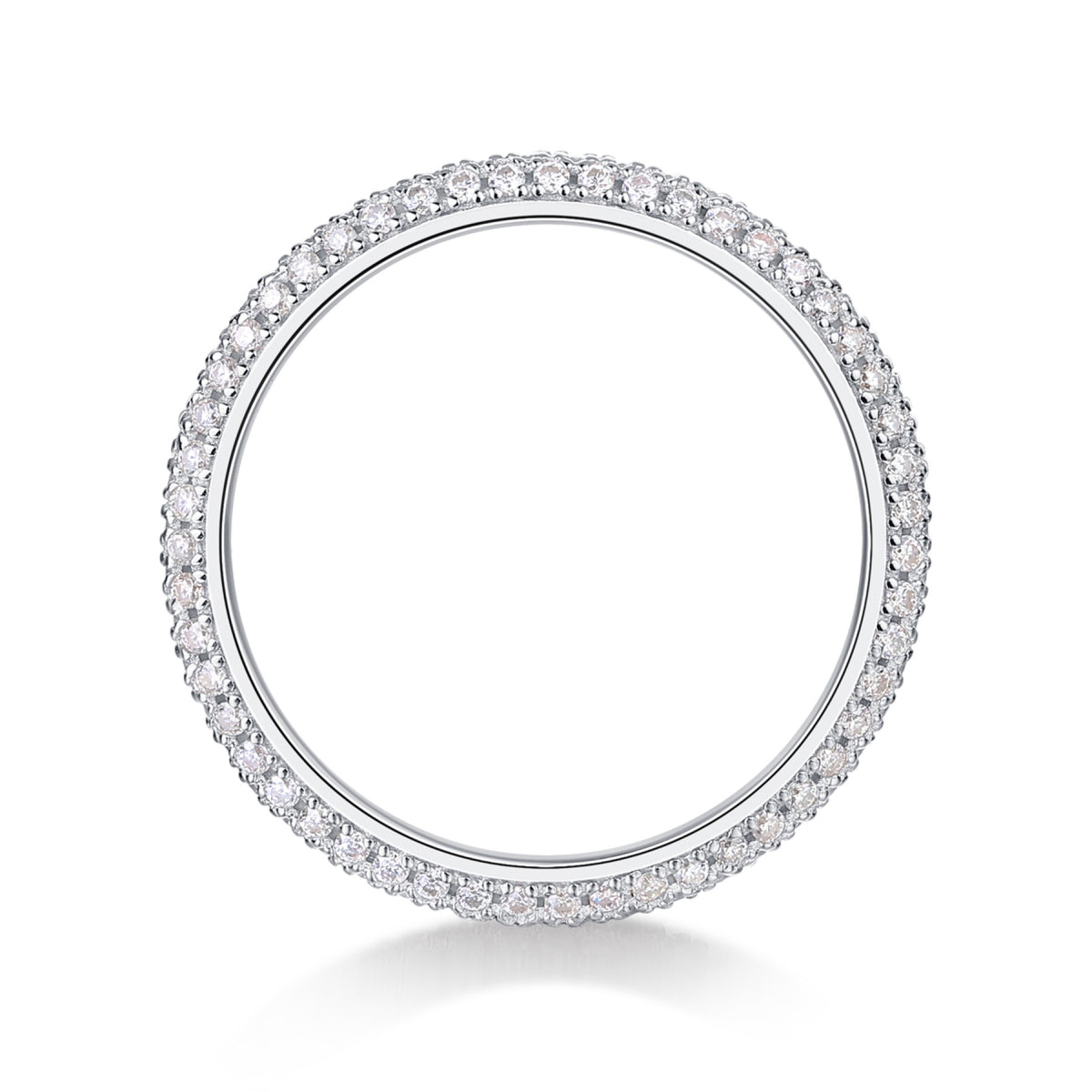 Mr. Right Moissanite Eternity Band Ring in Sterling Silver