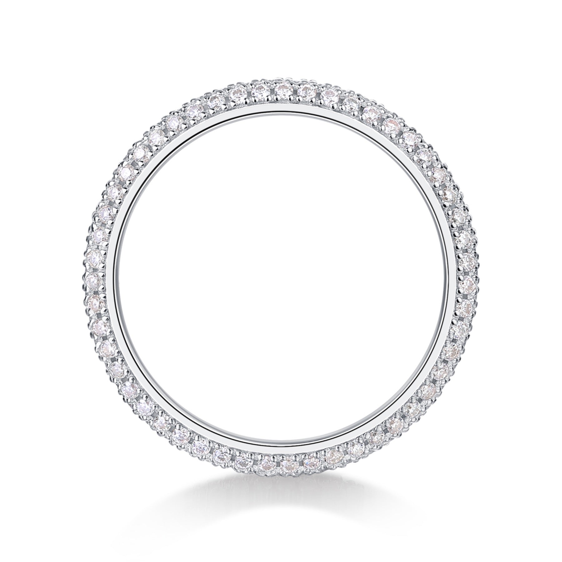 Mr. Right Moissanite Eternity Band Ring in Sterling Silver