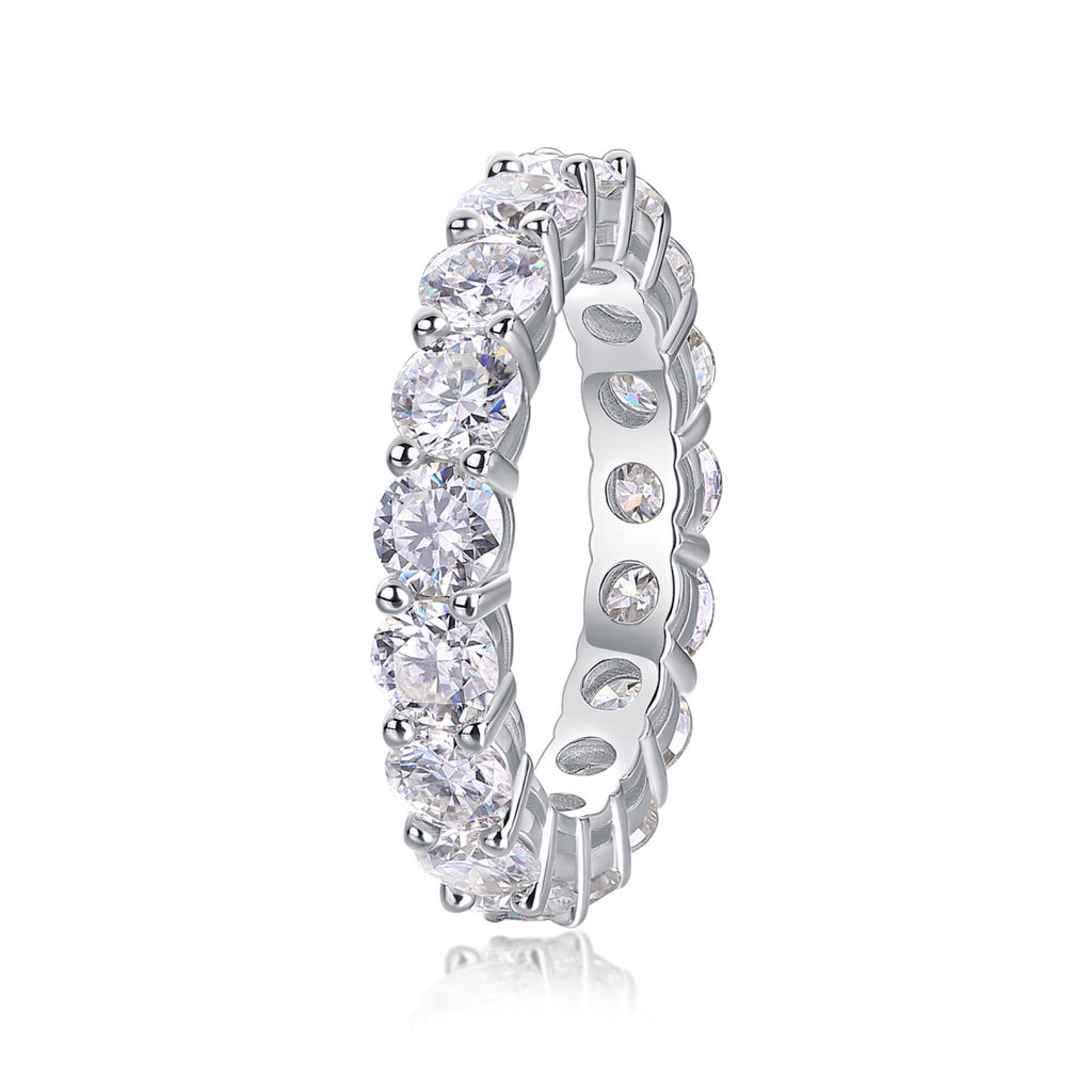 Starfield Moissanite Eternity Band Ring in Sterling Silver