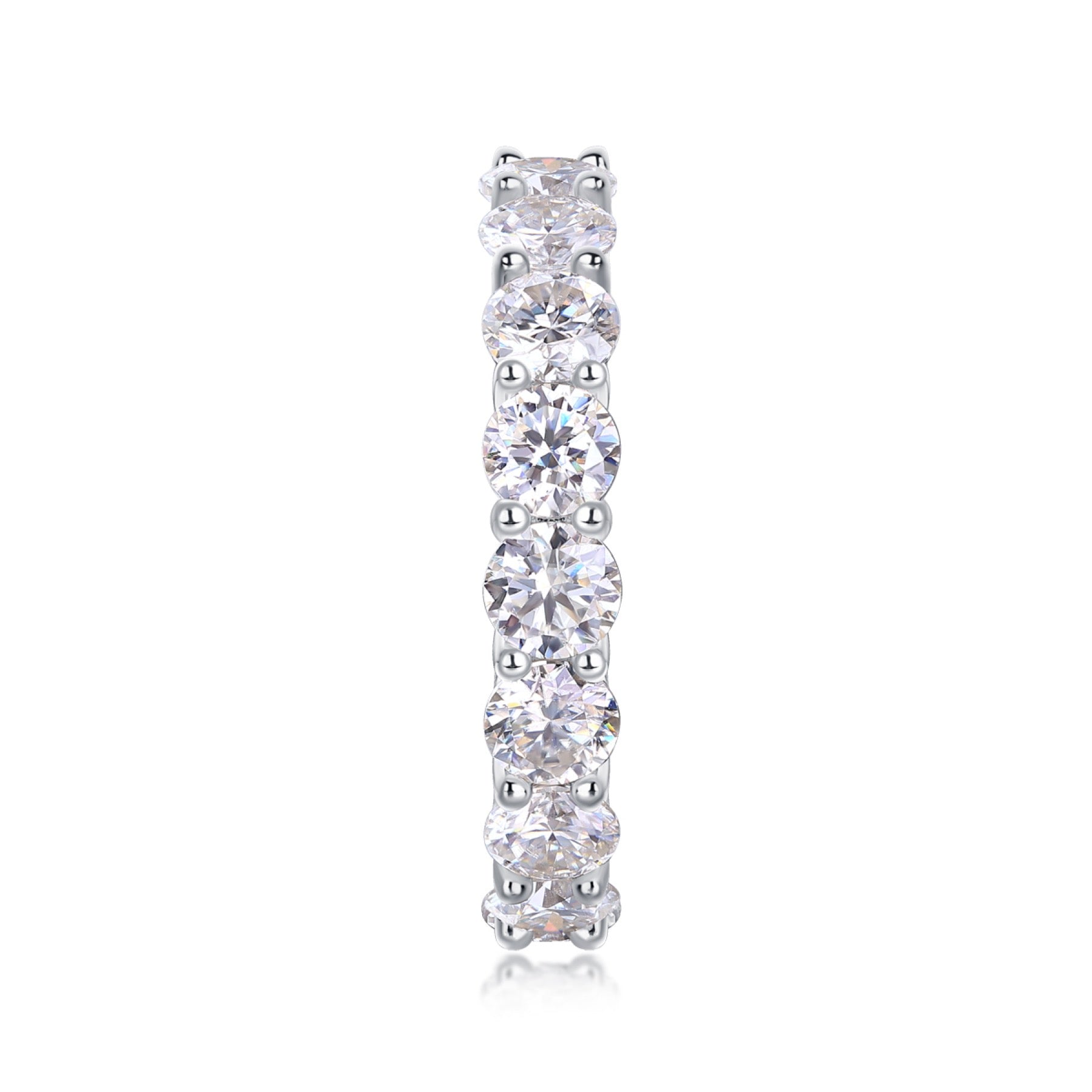 Starfield Moissanite Eternity Band Ring in Sterling Silver