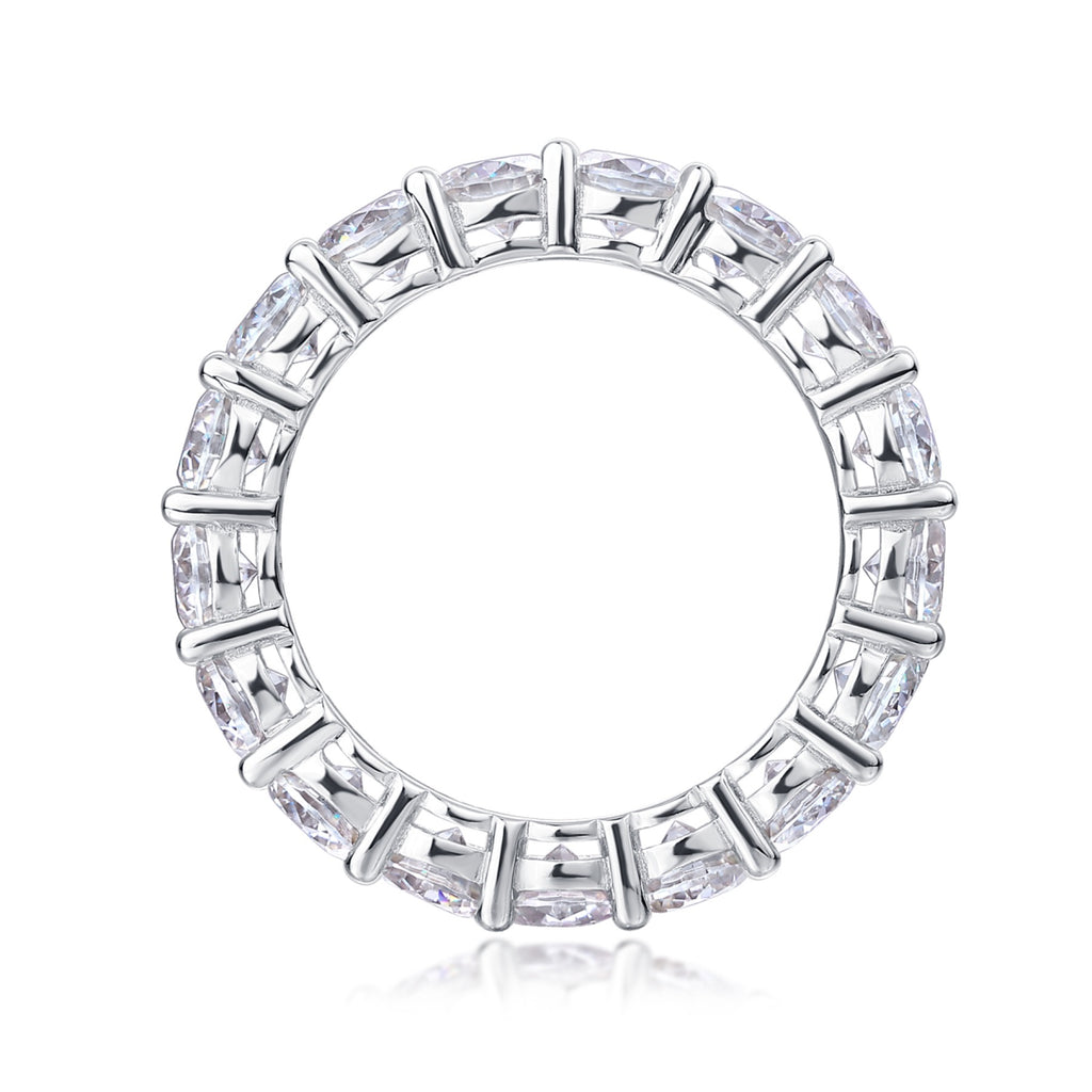 Starfield Moissanite Eternity Band Ring in Sterling Silver