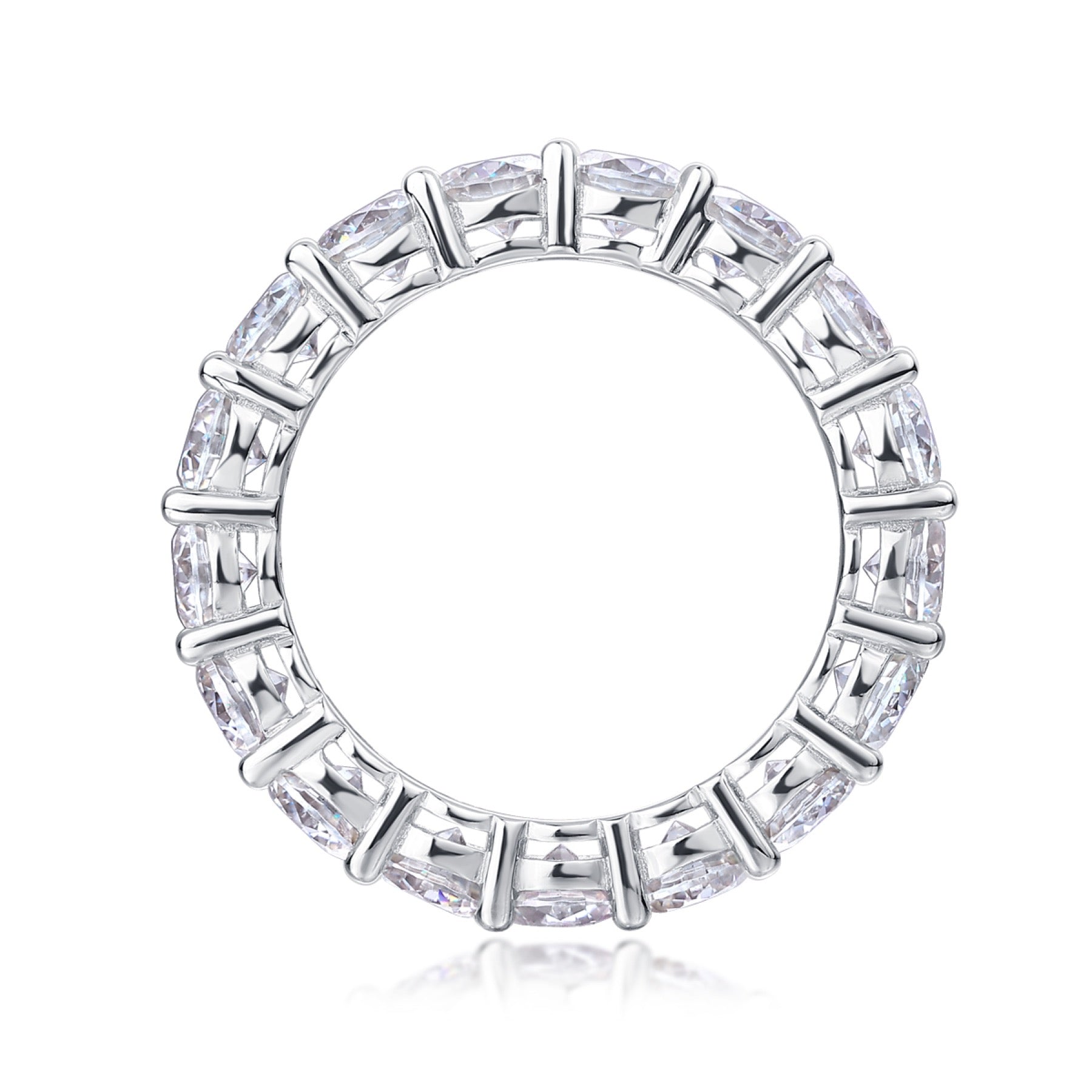 Starfield Moissanite Eternity Band Ring in Sterling Silver