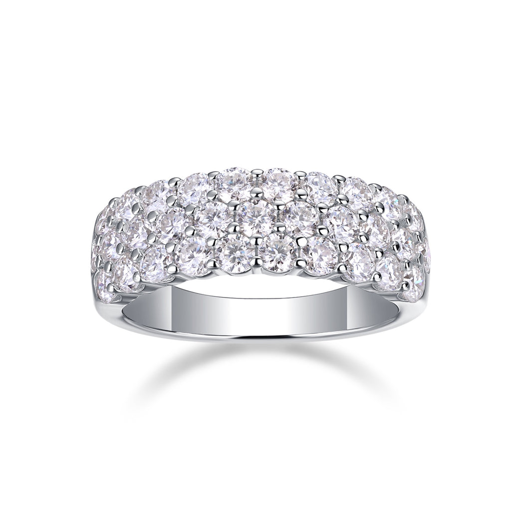 Phantom Moissanite Band Ring in Sterling Silver