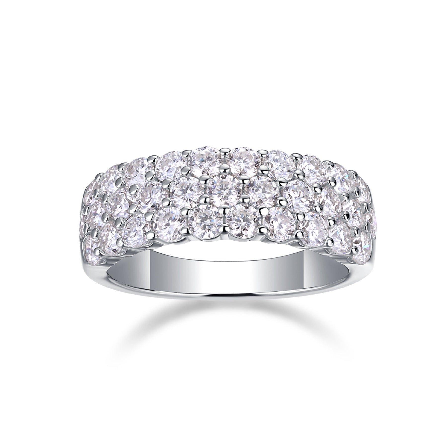 Phantom Moissanite Band Ring in Sterling Silver
