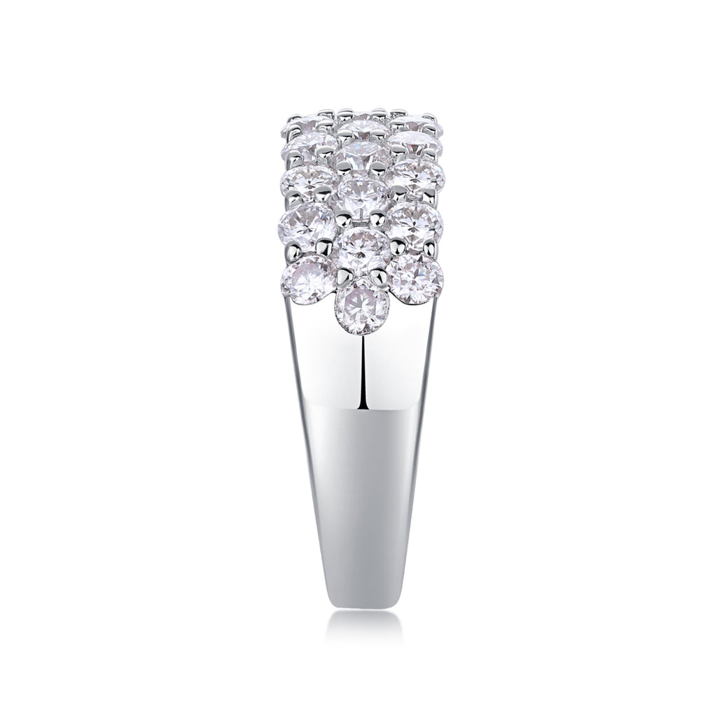 Phantom Moissanite Band Ring in Sterling Silver