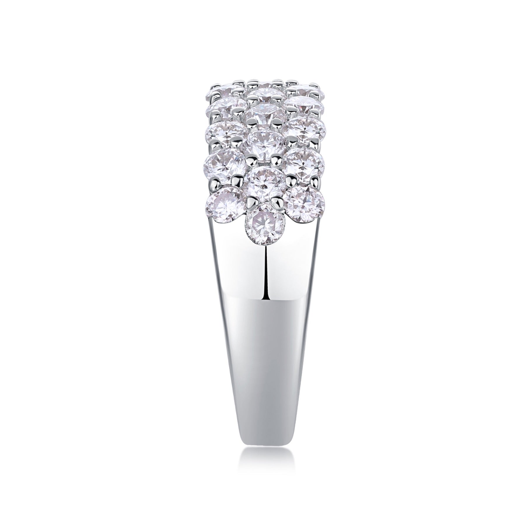 Phantom Moissanite Band Ring in Sterling Silver