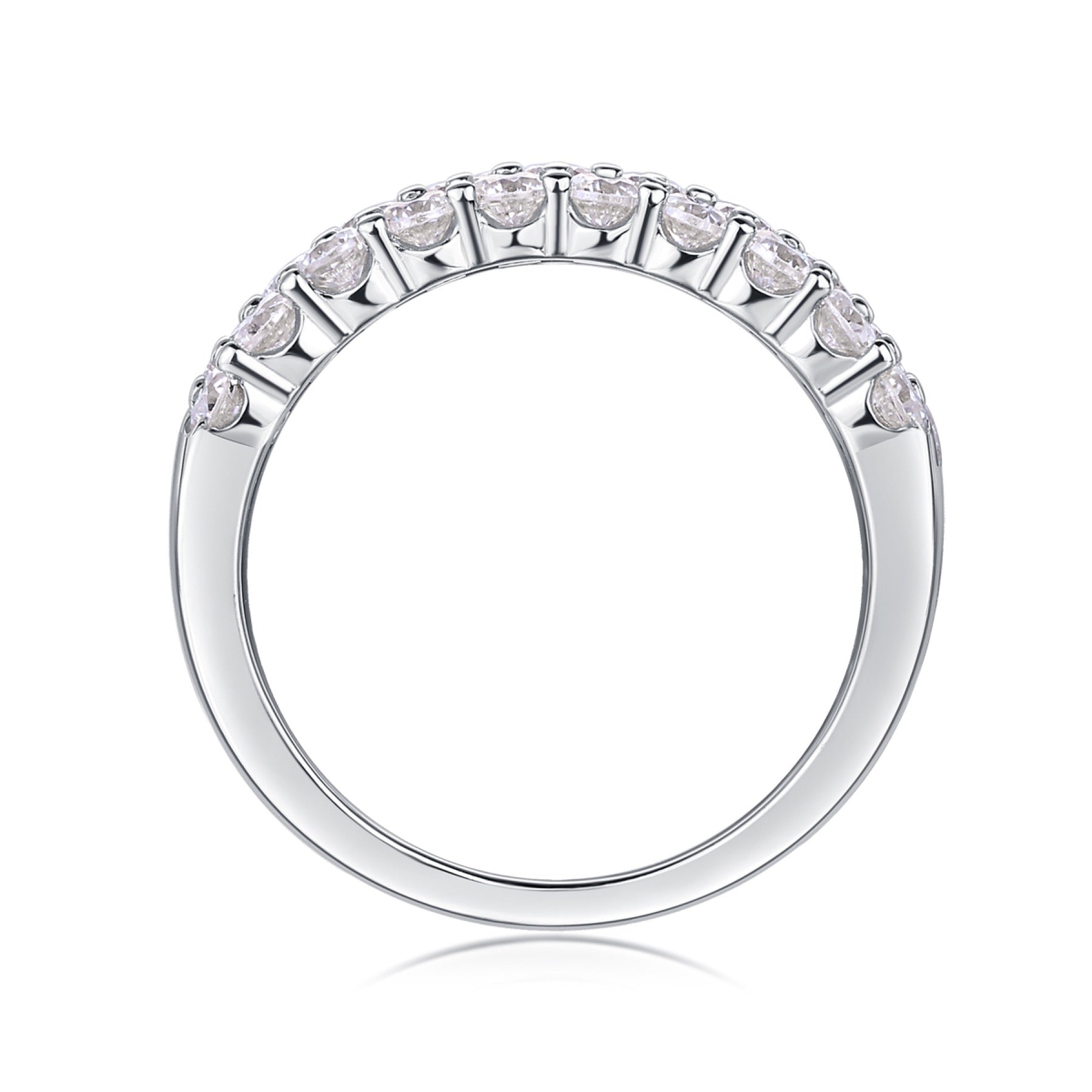 Phantom Moissanite Band Ring in Sterling Silver
