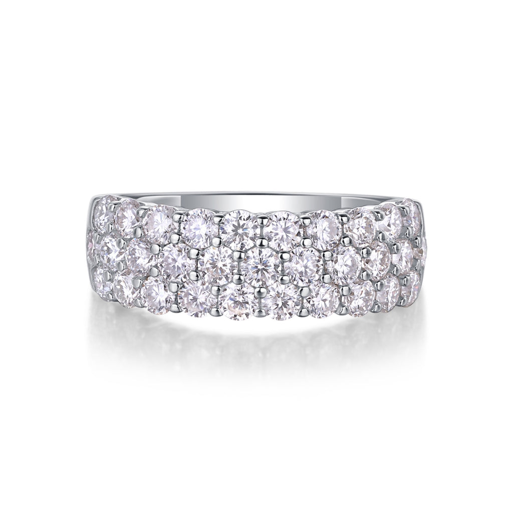 Phantom Moissanite Band Ring in Sterling Silver