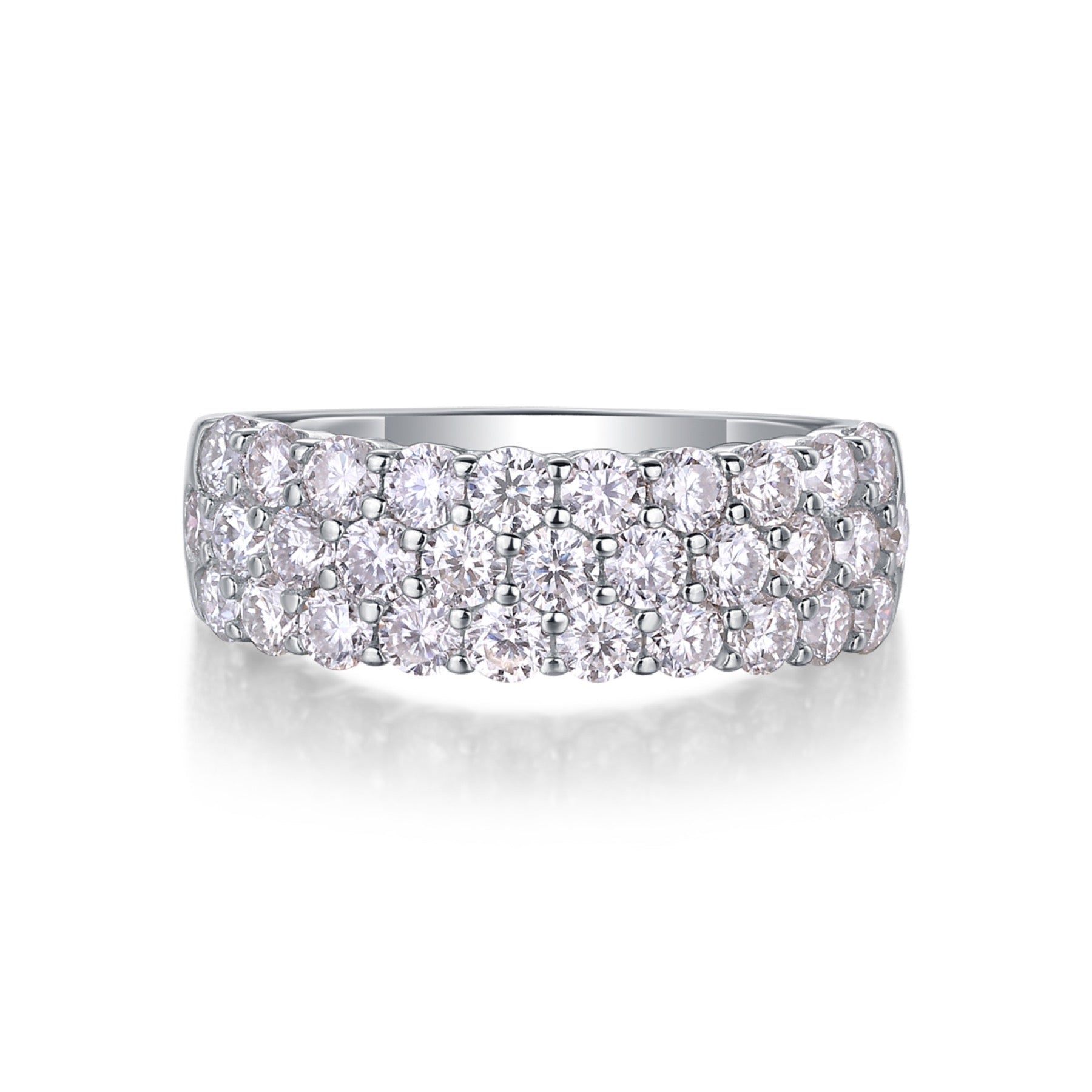 Phantom Moissanite Band Ring in Sterling Silver