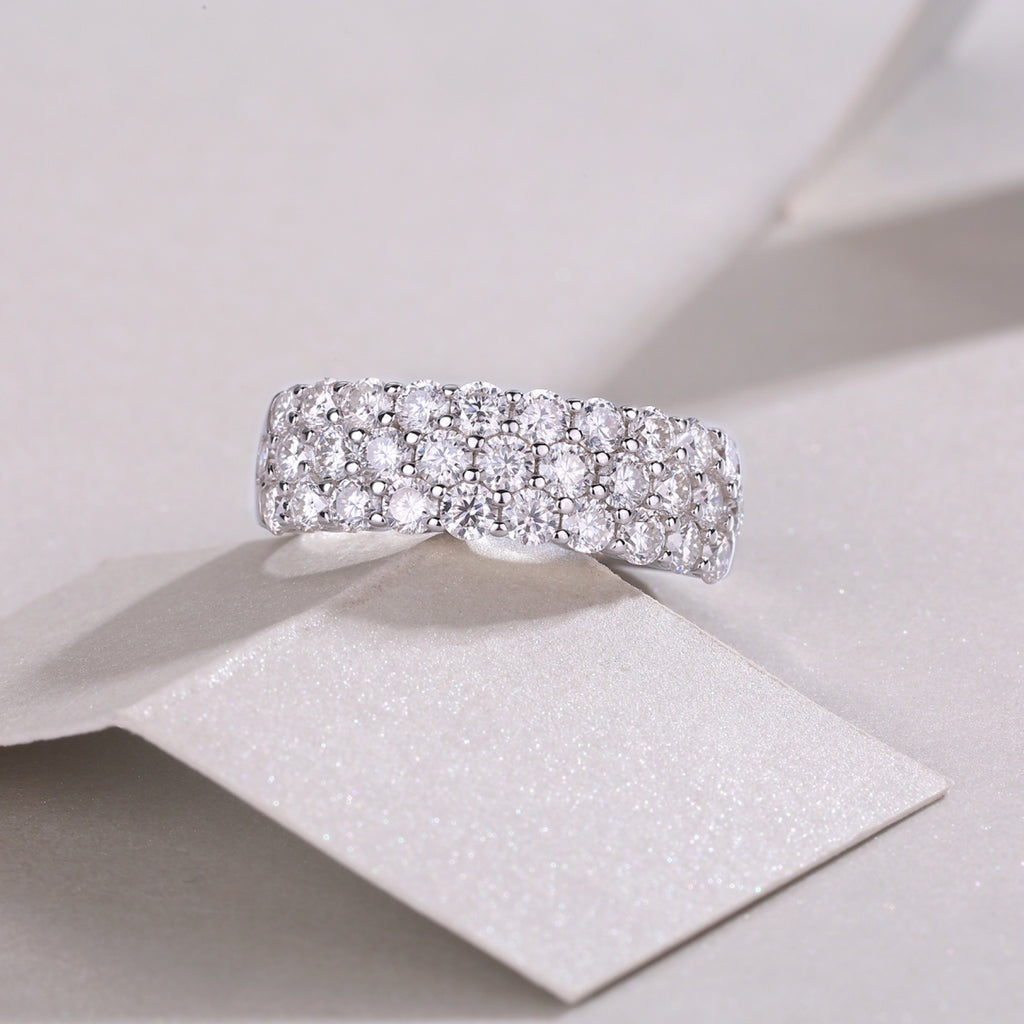 Phantom Moissanite Band Ring in Sterling Silver