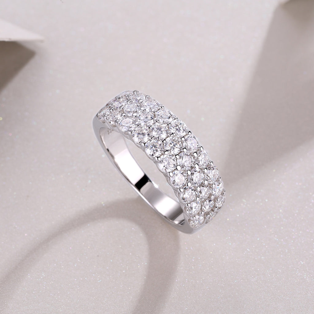 Phantom Moissanite Band Ring in Sterling Silver