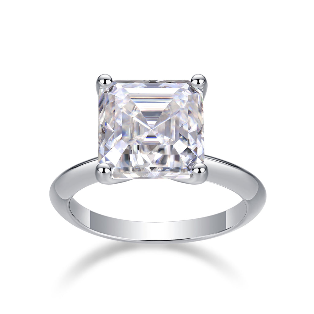 Dreamscape Asscher-Cut Moissanite Solitaire Ring in Sterling Silver