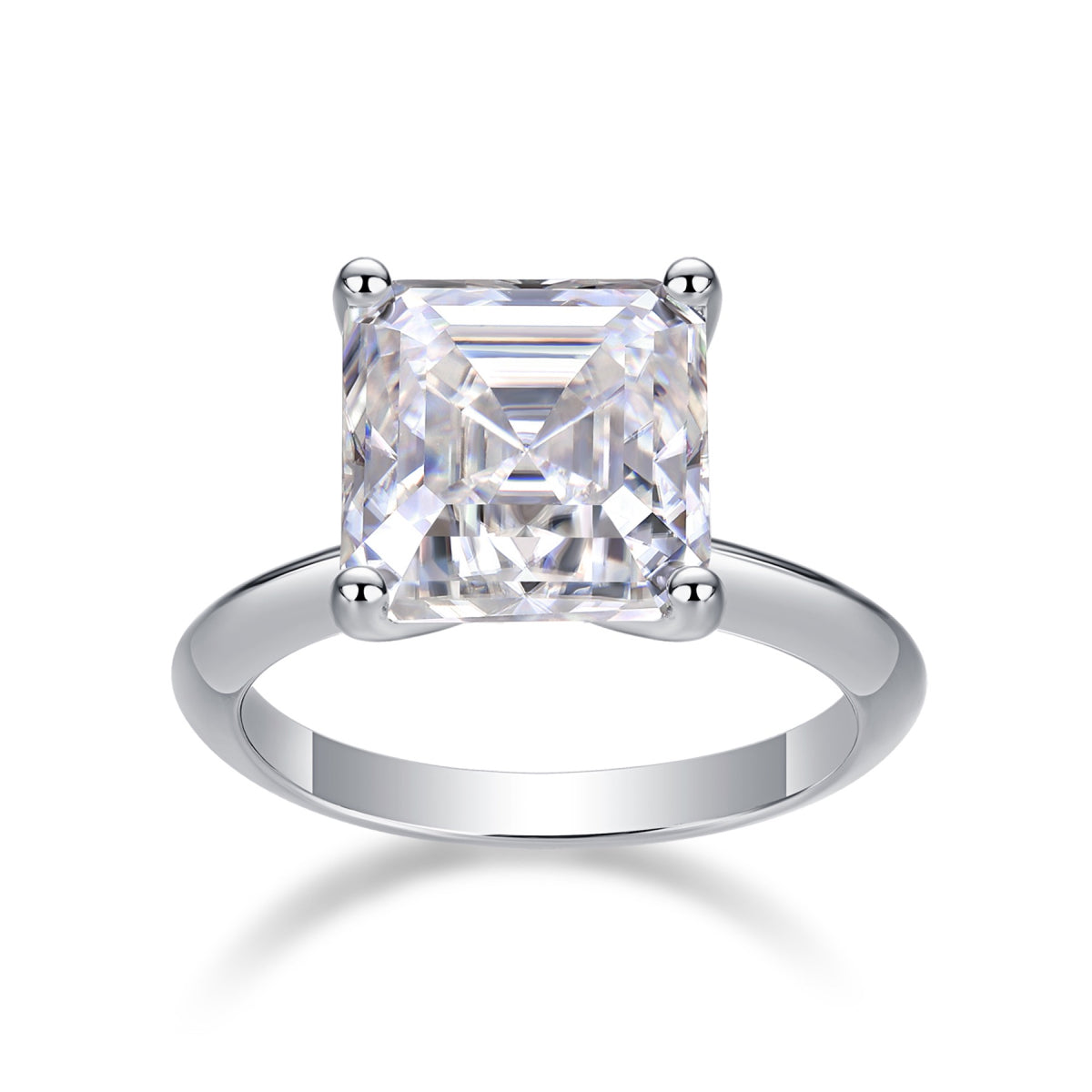 Dreamscape 5 Carat Asscher-Cut Moissanite Solitaire Ring in Sterling Silver
