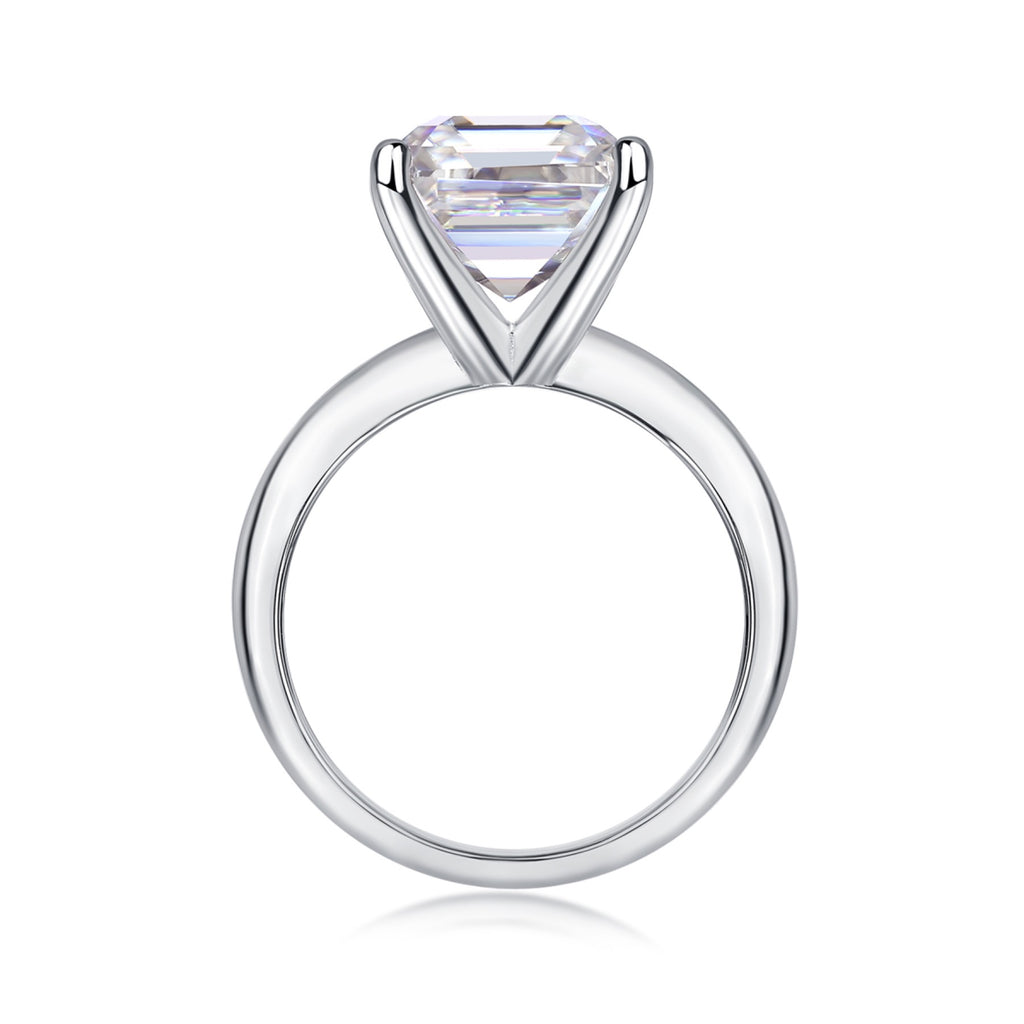 Dreamscape Asscher-Cut Moissanite Solitaire Ring in Sterling Silver