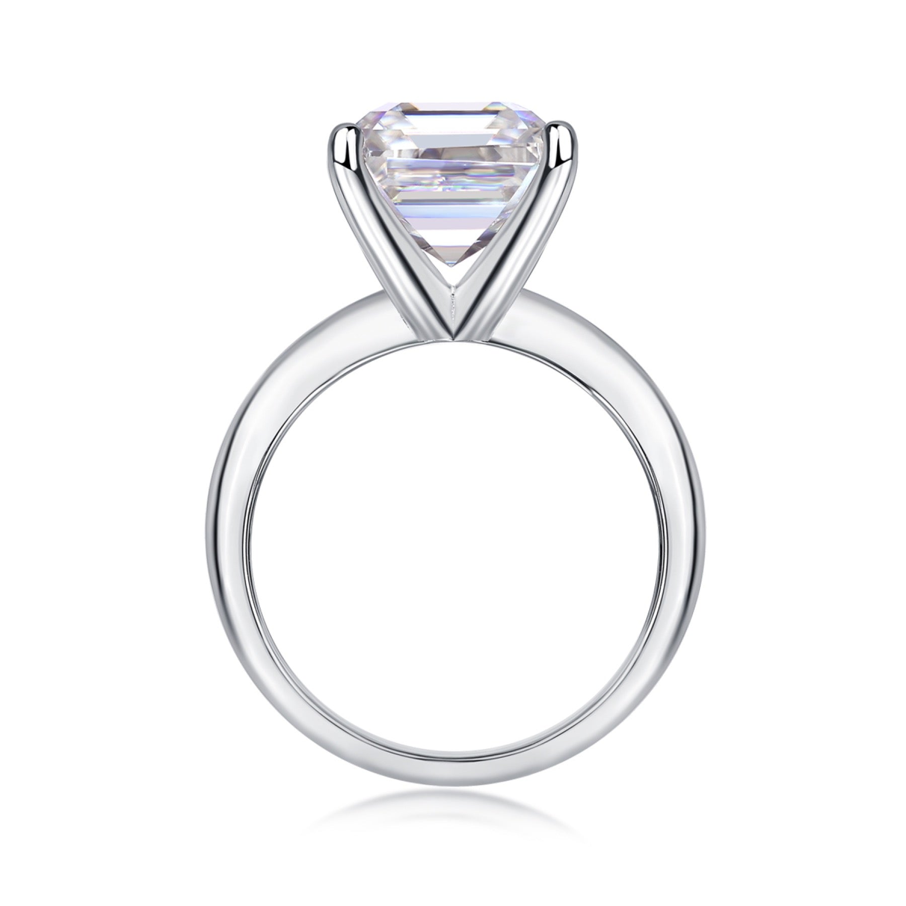 Dreamscape Asscher-Cut Moissanite Solitaire Ring in Sterling Silver