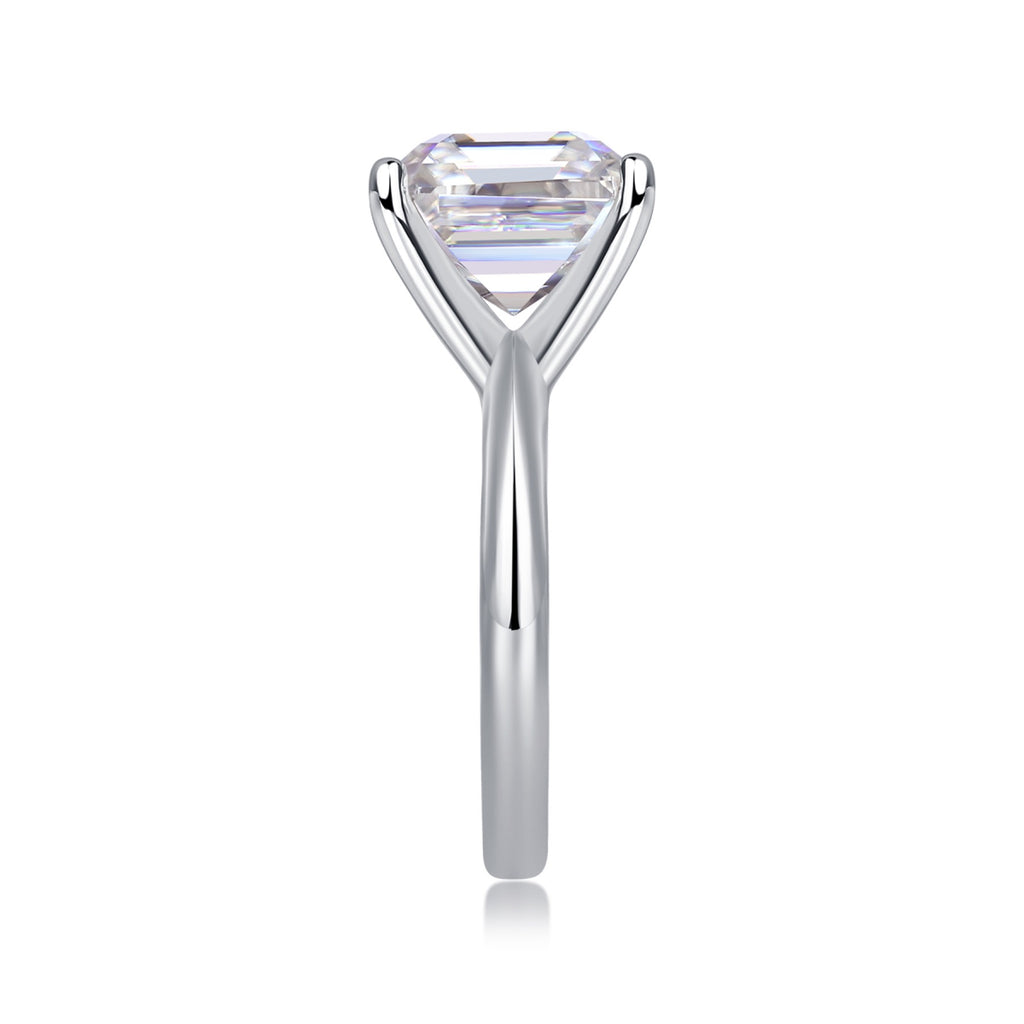 Dreamscape Asscher-Cut Moissanite Solitaire Ring in Sterling Silver