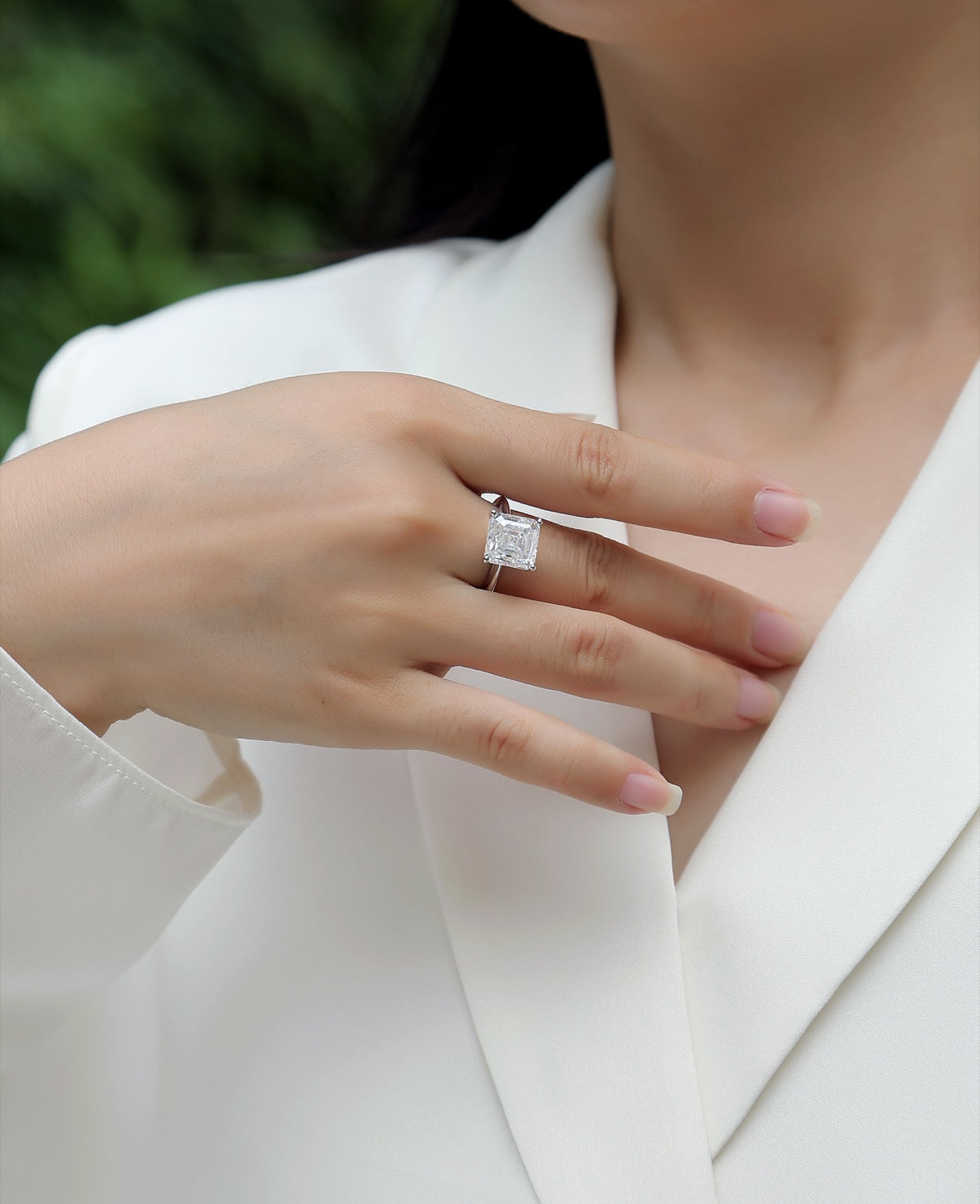 Dreamscape 5 Carat Asscher-Cut Moissanite Solitaire Ring in Sterling Silver