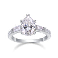 Moonlight Pear-Cut Moissanite Three-Stone Ring in Sterling Silver