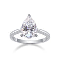 Minima Pear-Cut Moissanite Solitaire Ring in Sterling Silver