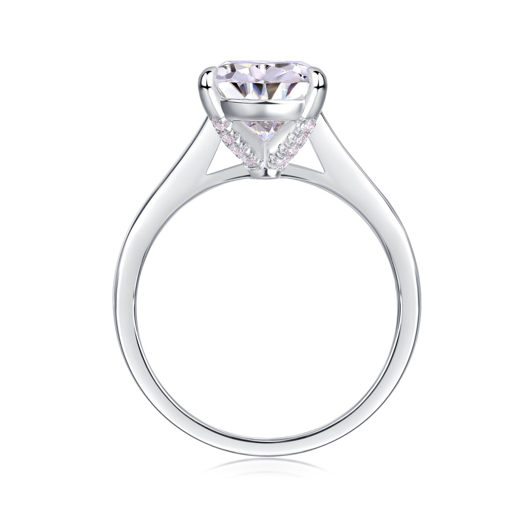 Minima Pear-Cut Moissanite Solitaire Ring in Sterling Silver