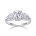 Liberty Moissanite Three-Stone Ring in Sterling Silver