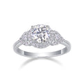 Chiaroscuro Oval-Cut Moissanite Halo Ring in Sterling Silver