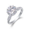Encore 2 Carat Moissanite Halo Ring in Sterling Silver