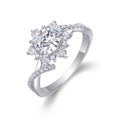 Sonnet Moissanite Cluster Ring in Sterling Silver