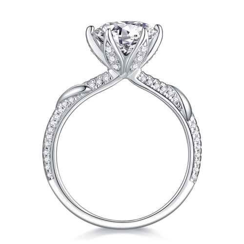 Arctic 3 Carat Moissanite Solitaire Ring in Sterling Silver
