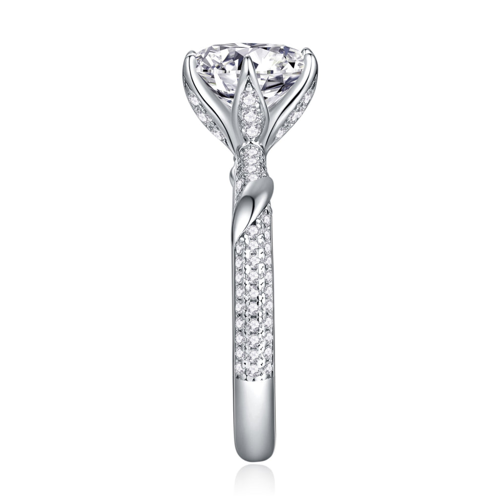 Arctic 3 Carat Moissanite Solitaire Ring in Sterling Silver