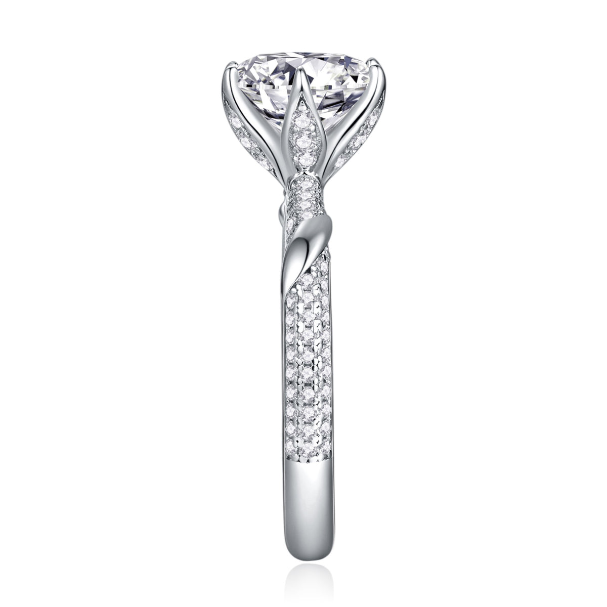 Arctic 3 Carat Moissanite Solitaire Ring in Sterling Silver