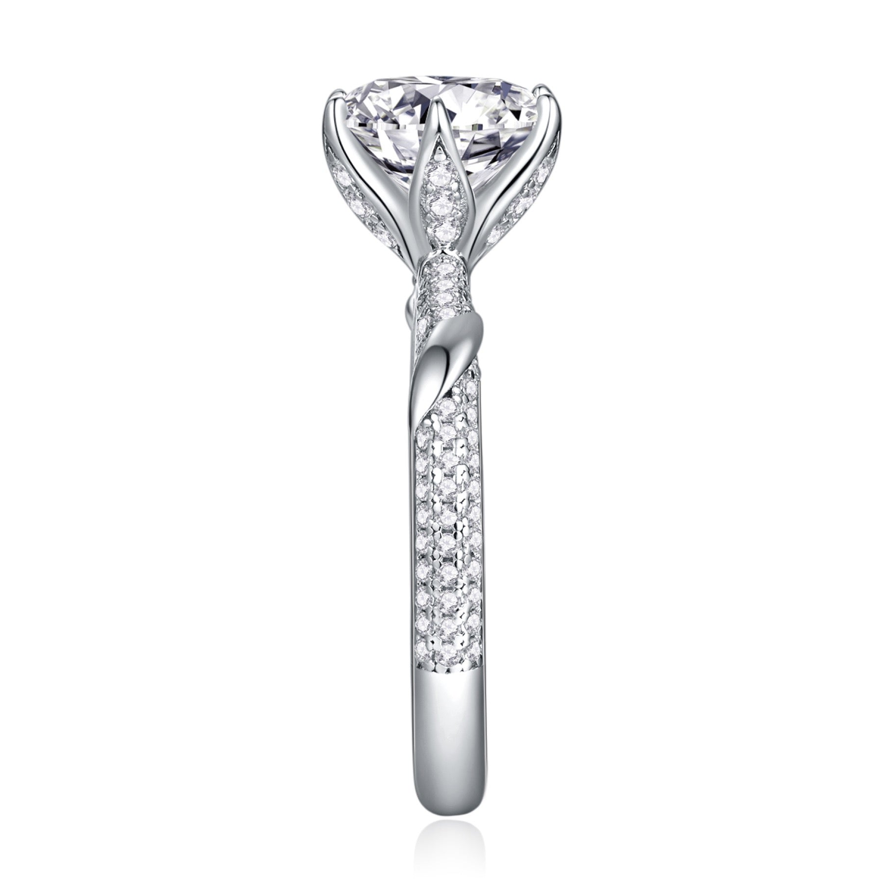 Arctic 3 Carat Moissanite Solitaire Ring in Sterling Silver